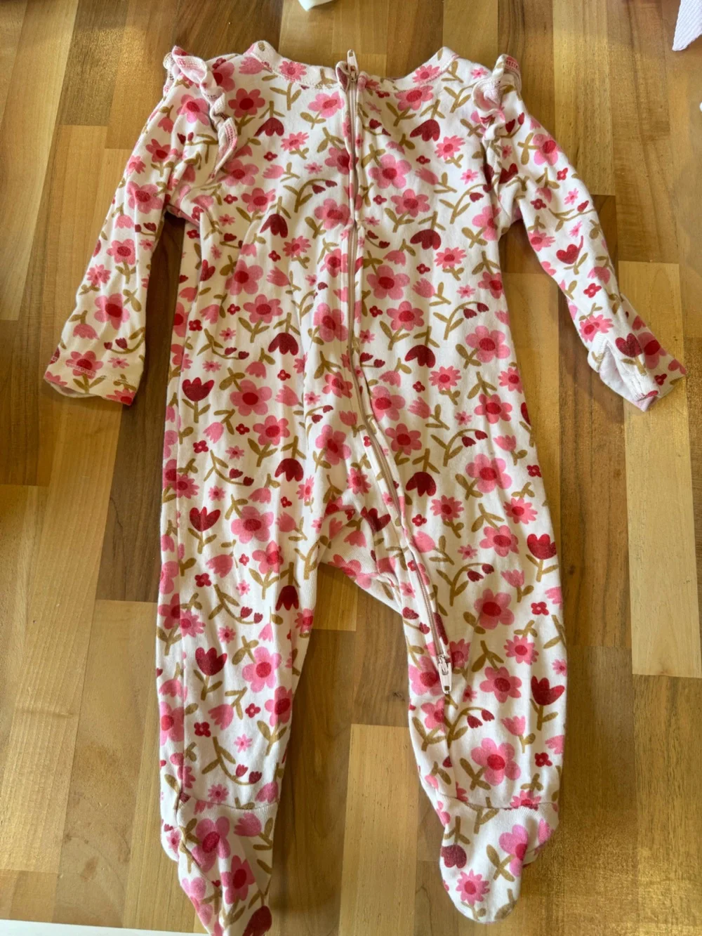 Old Navy Pink Floral One-Piece Footie